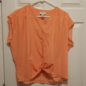 Loft button up blouse w/front tie